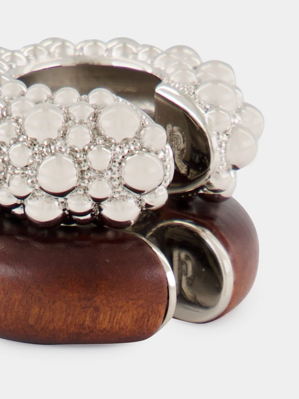 Brown Wood and Brass Earcuffs - Image 3