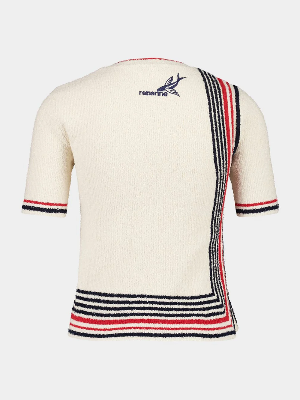 Ecru Terry Jersey Striped Top - Image 3