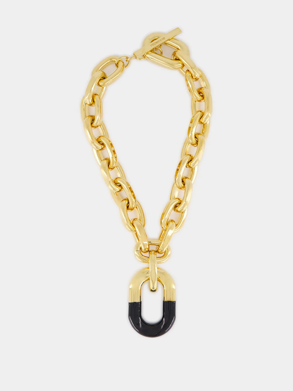 Gold and Black XL Link Pendant Necklace
