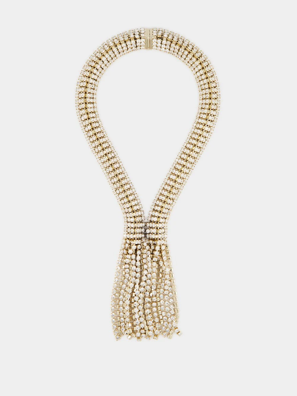 Gold Choker with Crystal Fringe