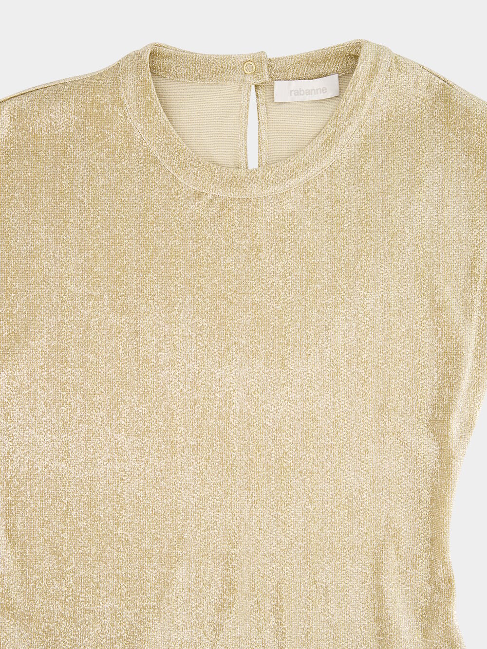 Gold Draped Lurex Asymmetrical Dress - Image 3