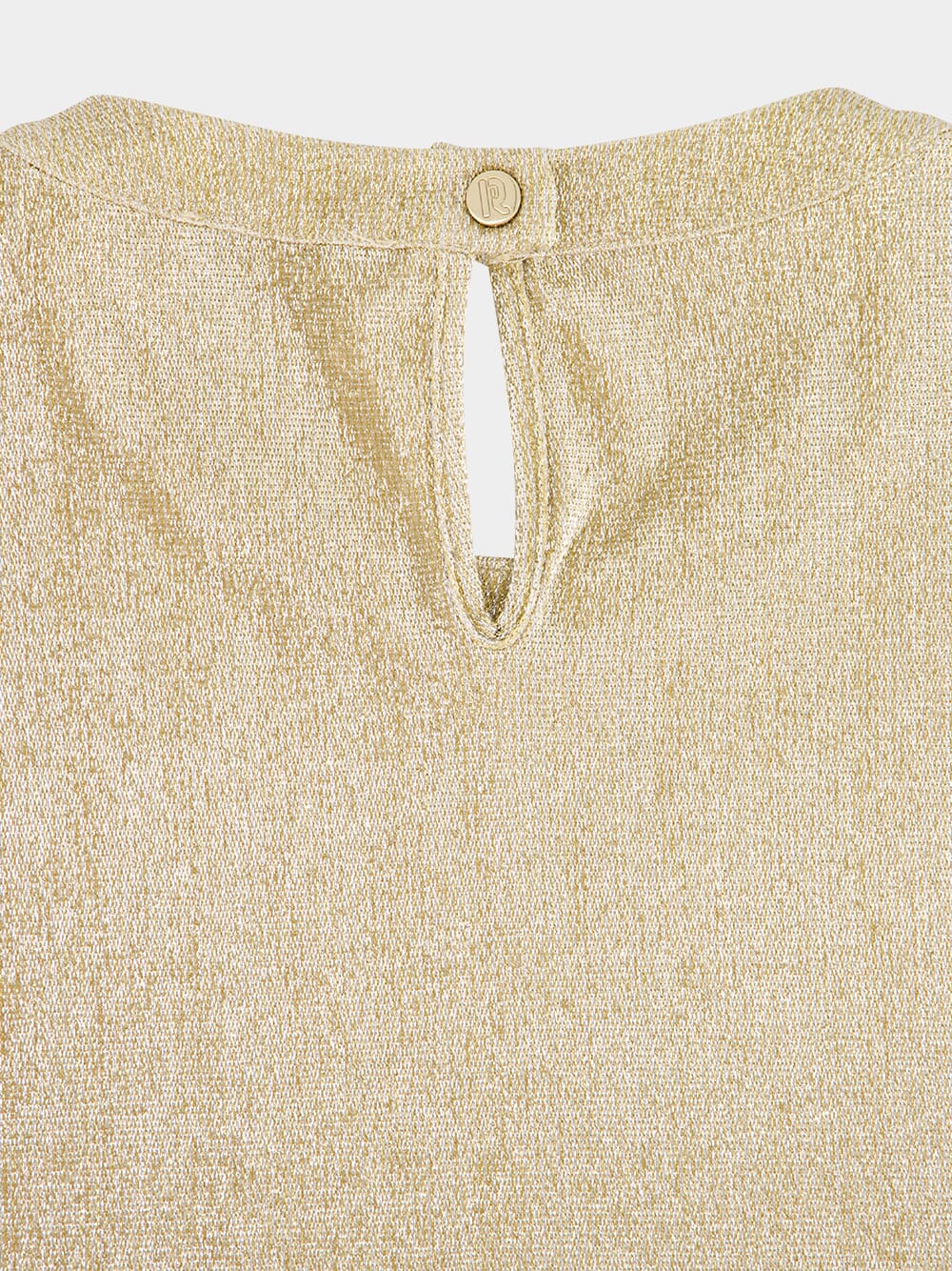 Gold Draped Lurex Asymmetrical Dress - Image 5