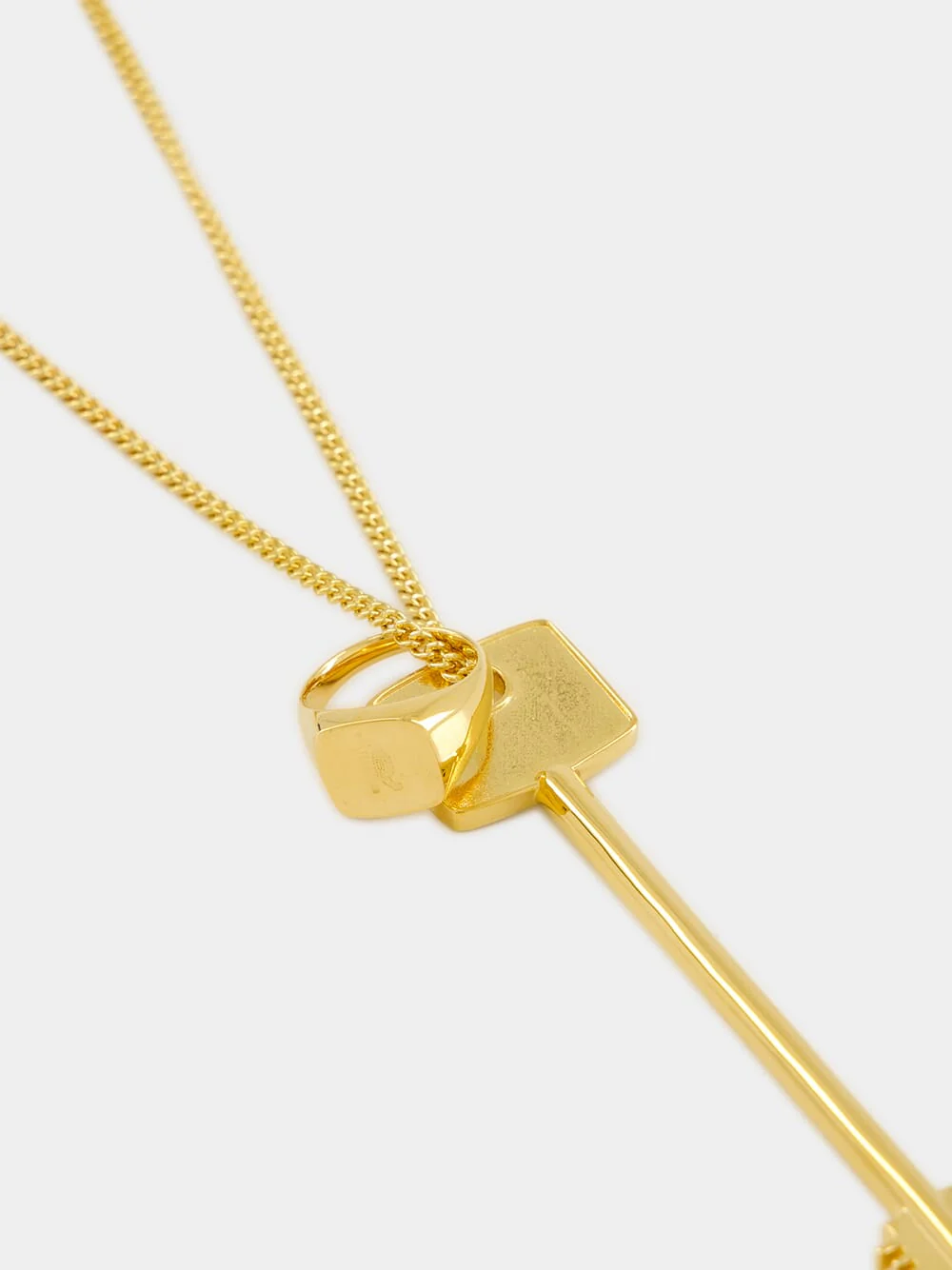 Gold Key Pendant Necklace - Image 2