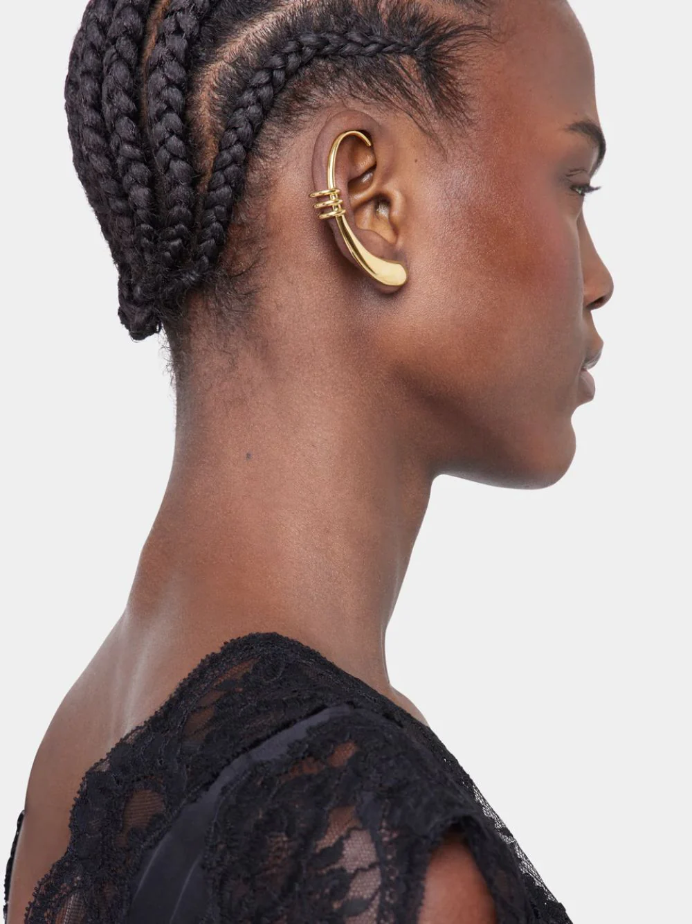Gold Mono Earring in Brass - Image 2