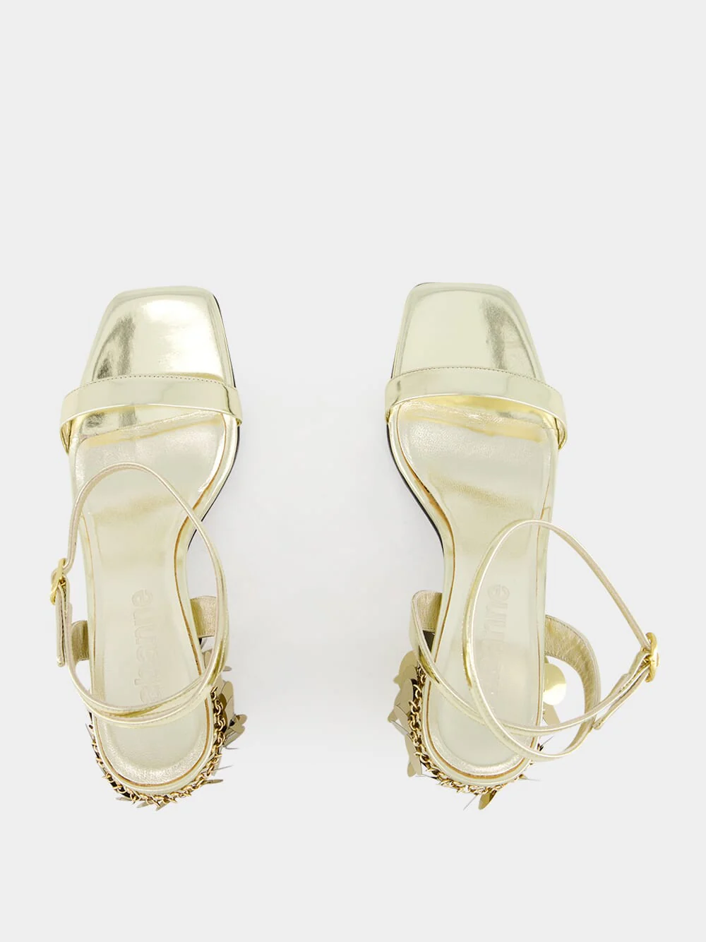Gold Sandals with Sparkle Discs Heels - Image 4