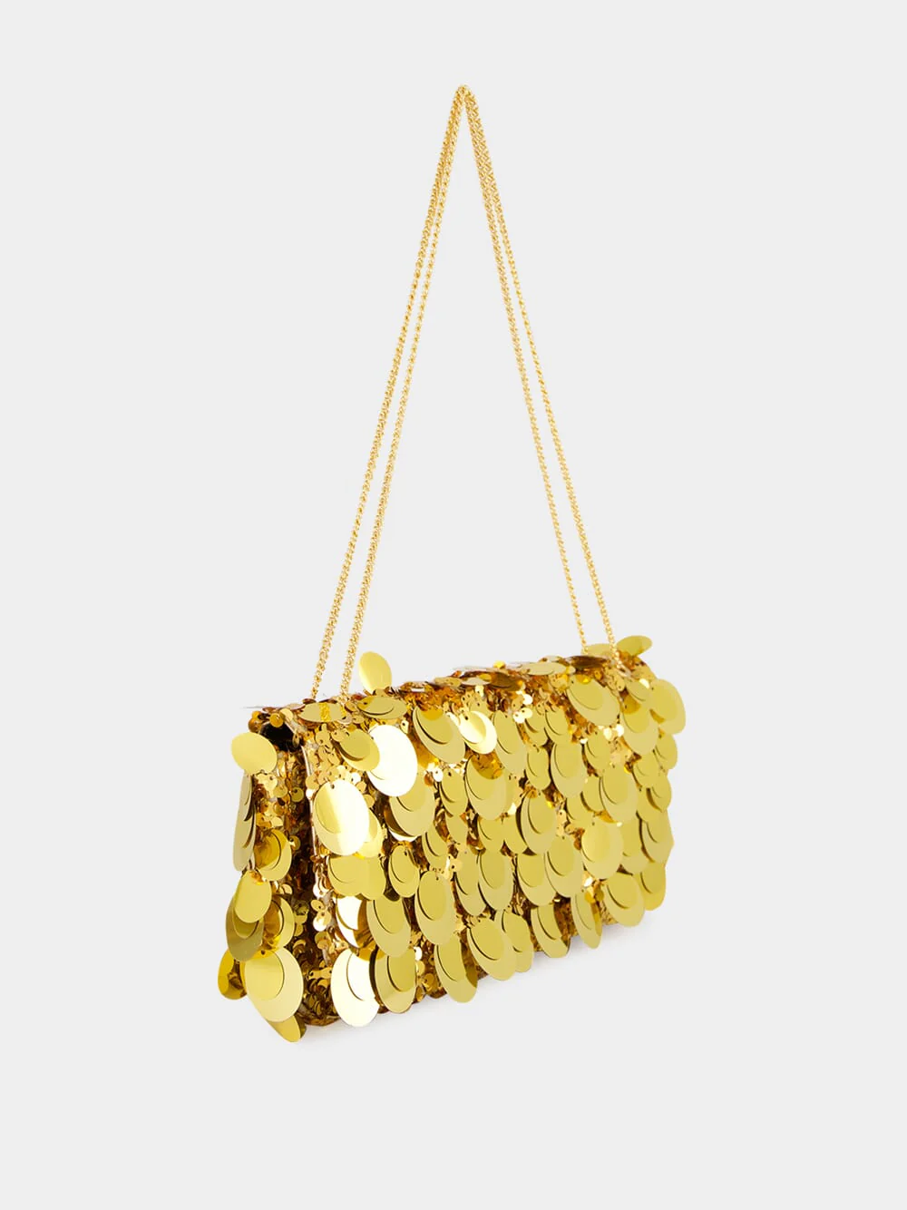 Gold Sparkle Sequin Baguette Bag - Image 3