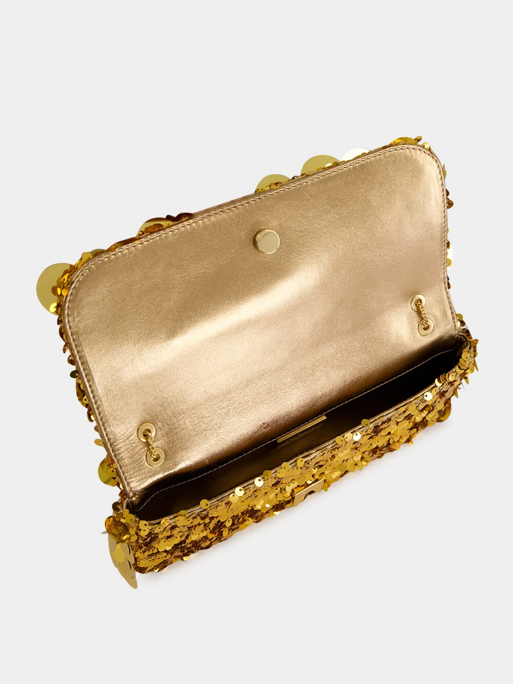 Gold Sparkle Sequin Baguette Bag - Image 7