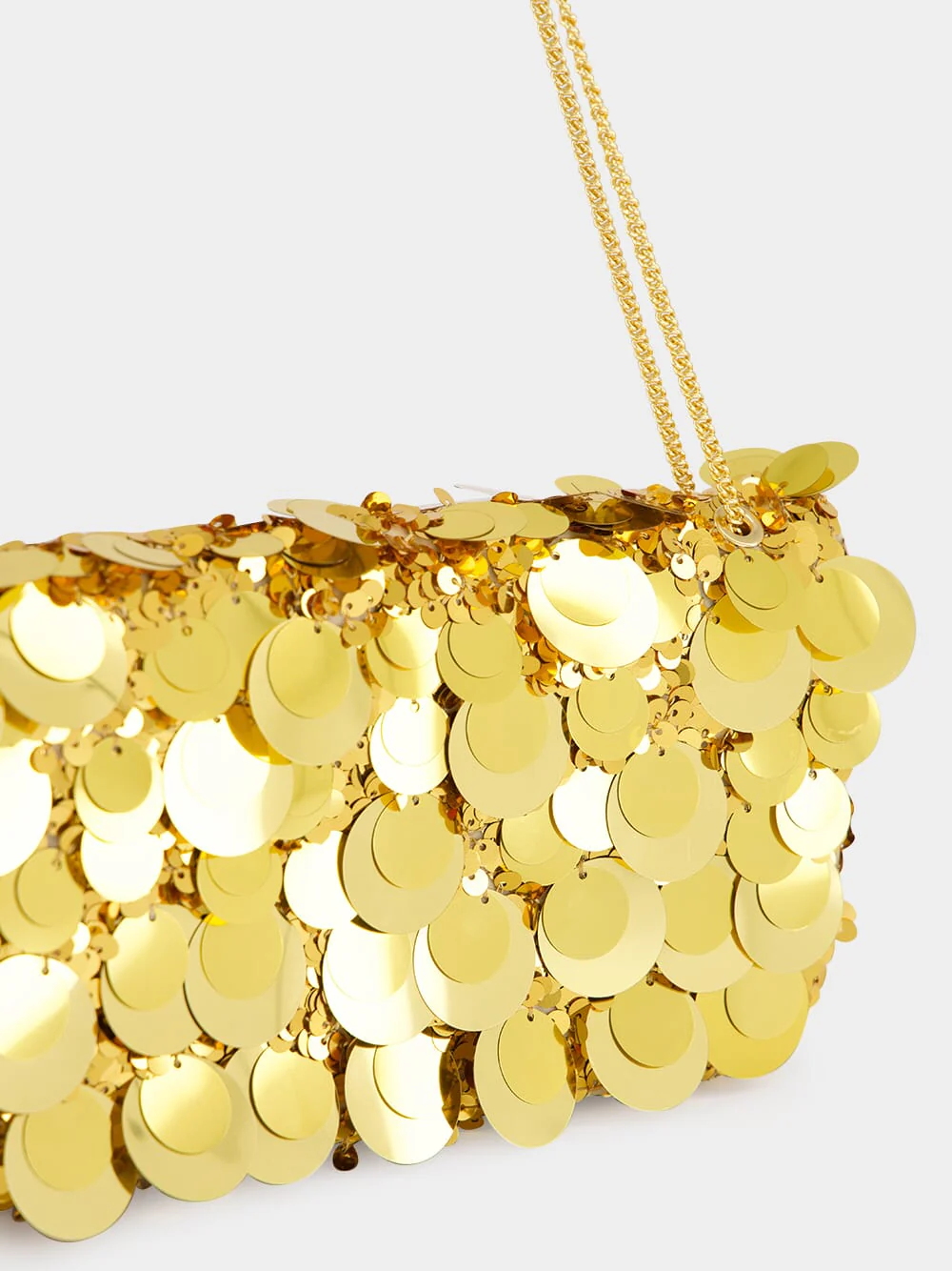 Gold Sparkle Sequin Baguette Bag - Image 8