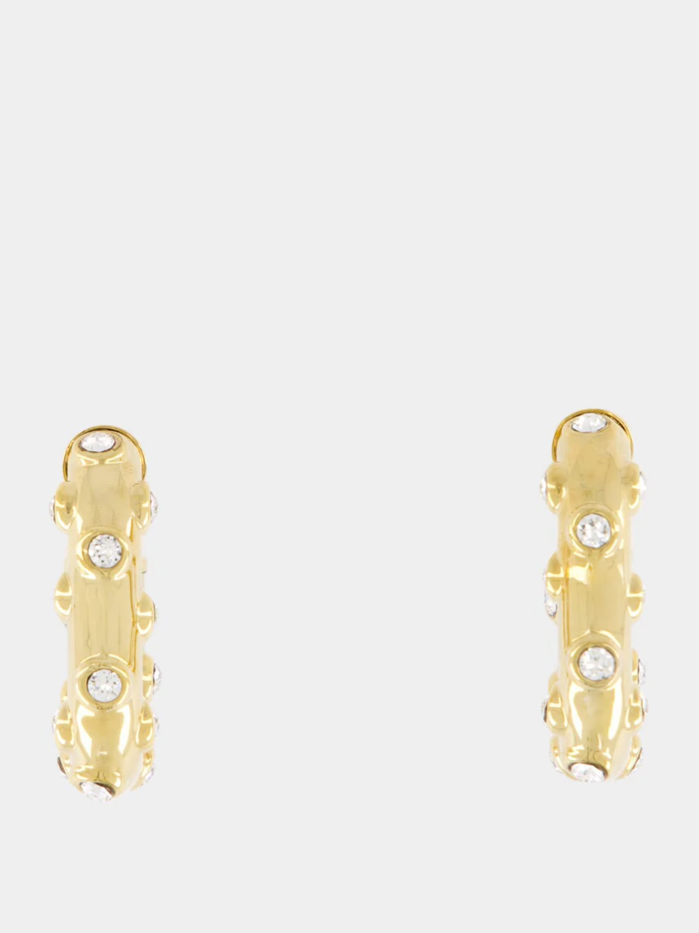 Gold XL Link Earrings with Rhinestones