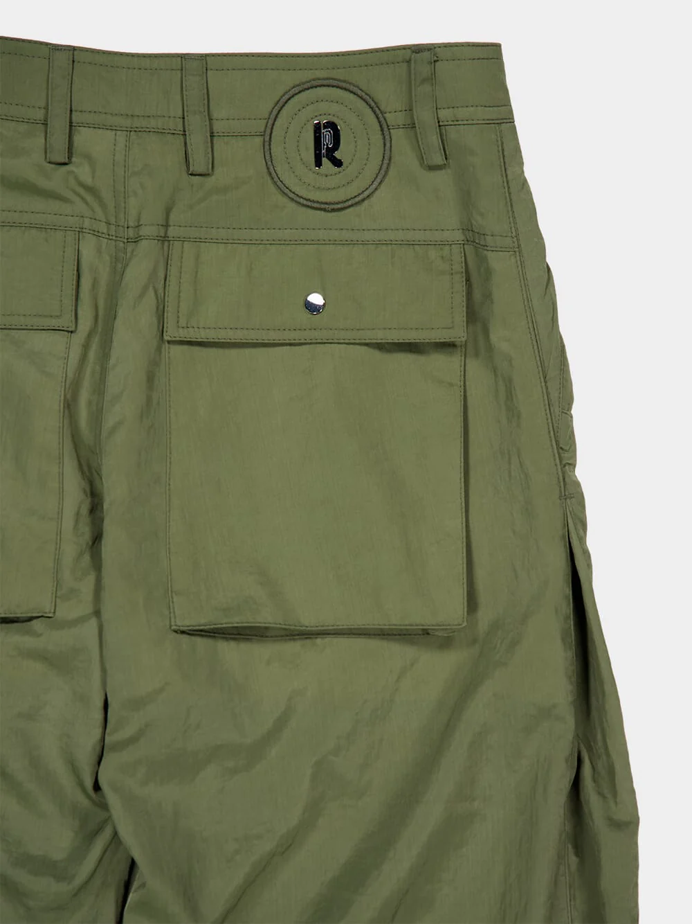 Green Straight Fit Cotton Polyamide Pants - Image 4