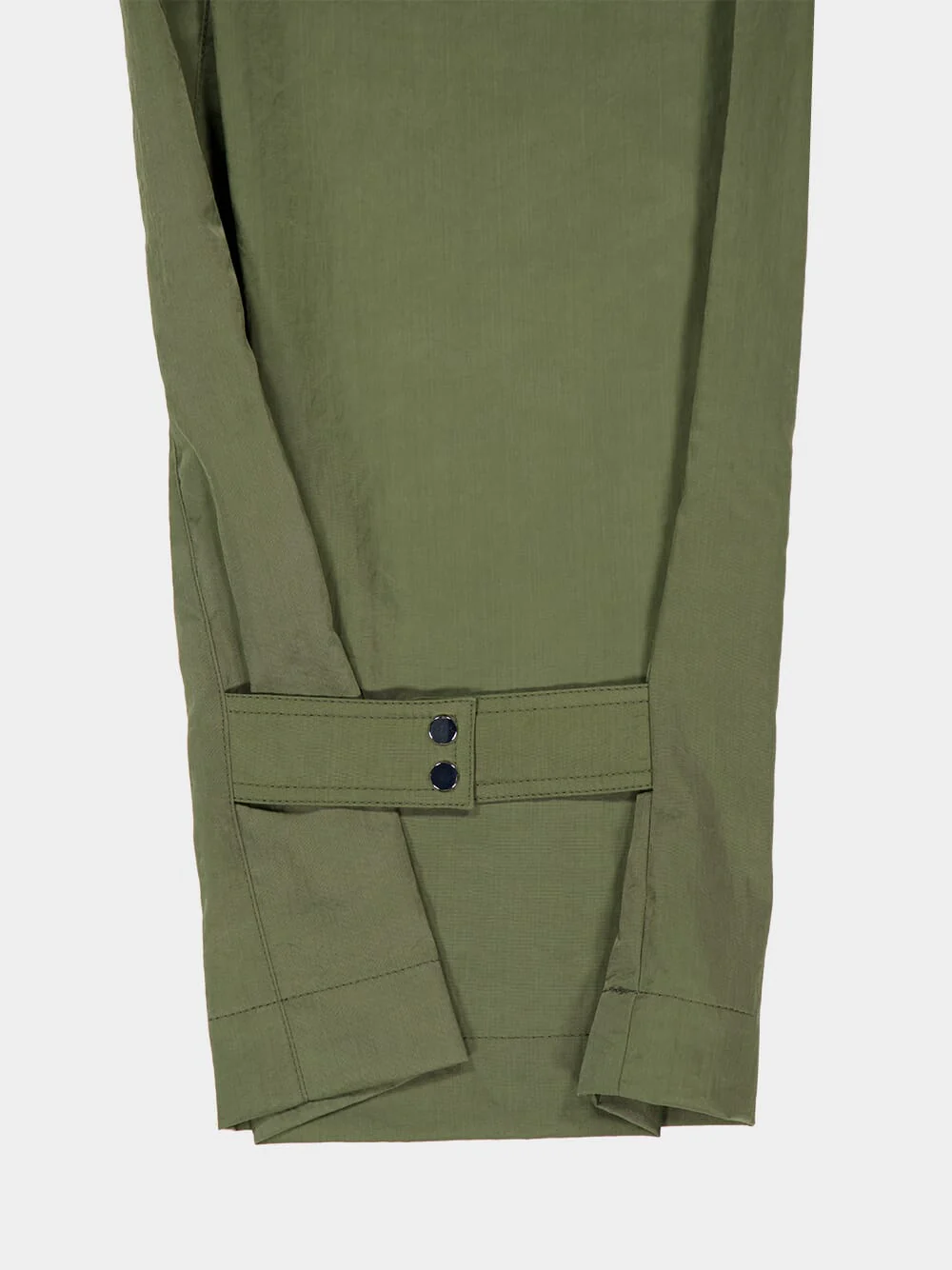 Green Straight Fit Cotton Polyamide Pants - Image 5