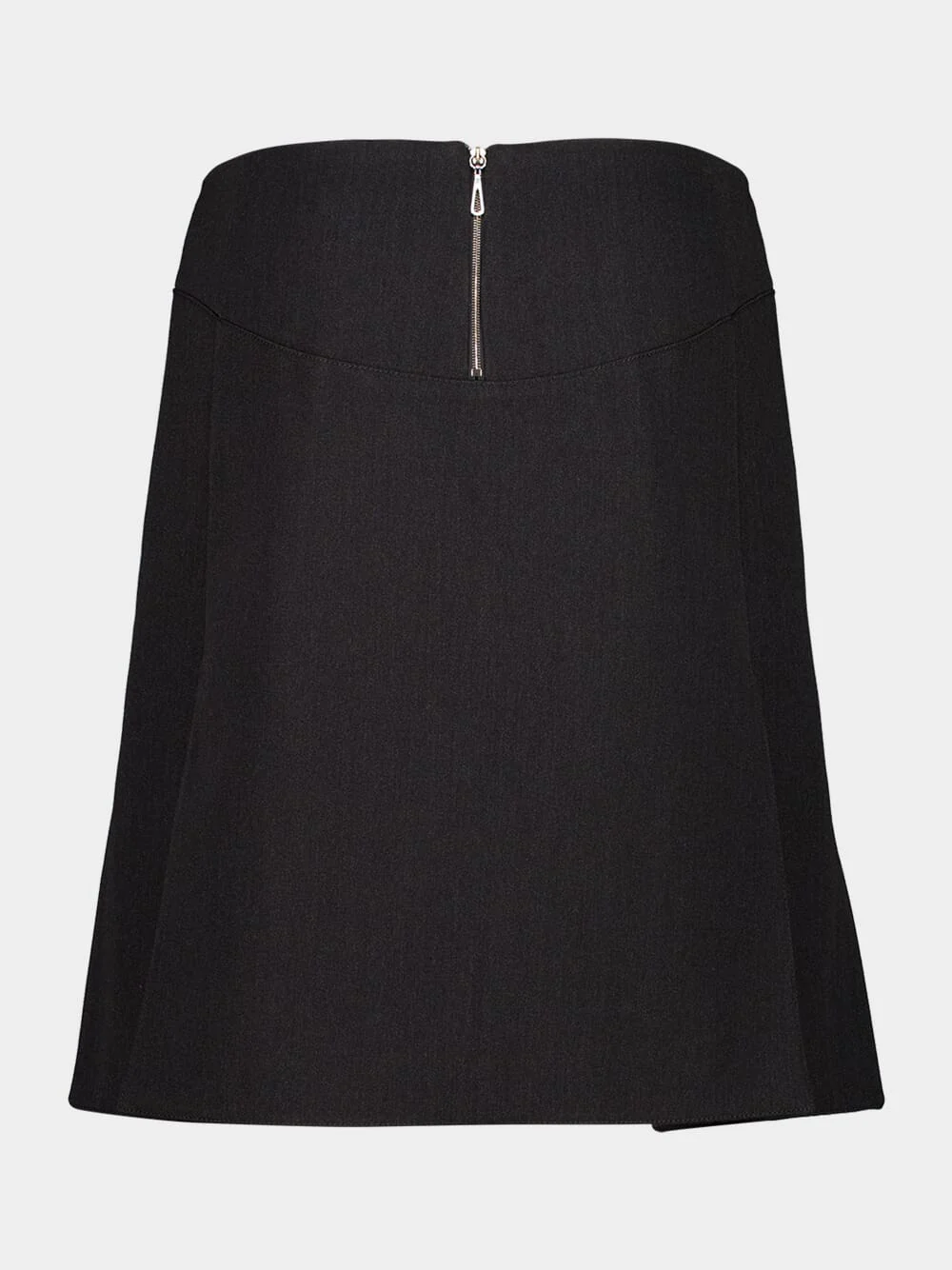 Grey Pleated Mini Skirt with Belt - Image 2