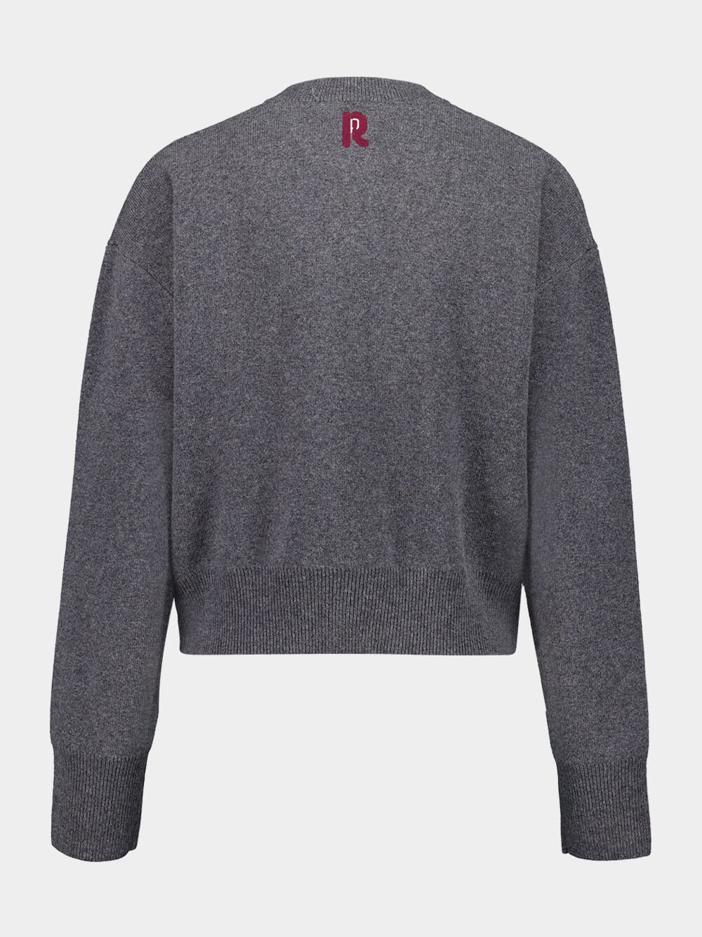 Grey Wool Cashmere Floral Embroidered Cardigan - Image 3