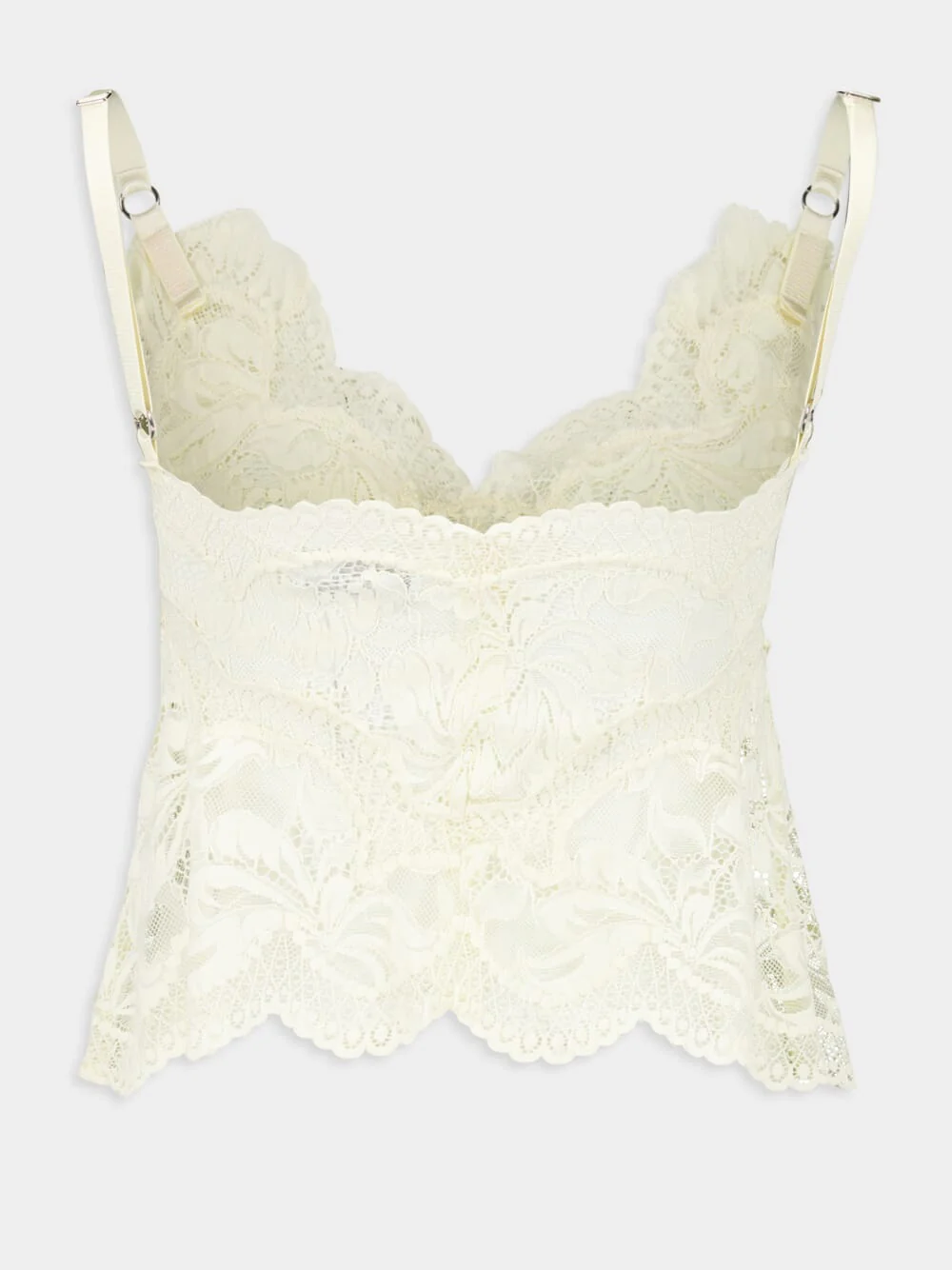 Ivory Lace Tank Top with Scalloped Edges - Image 4
