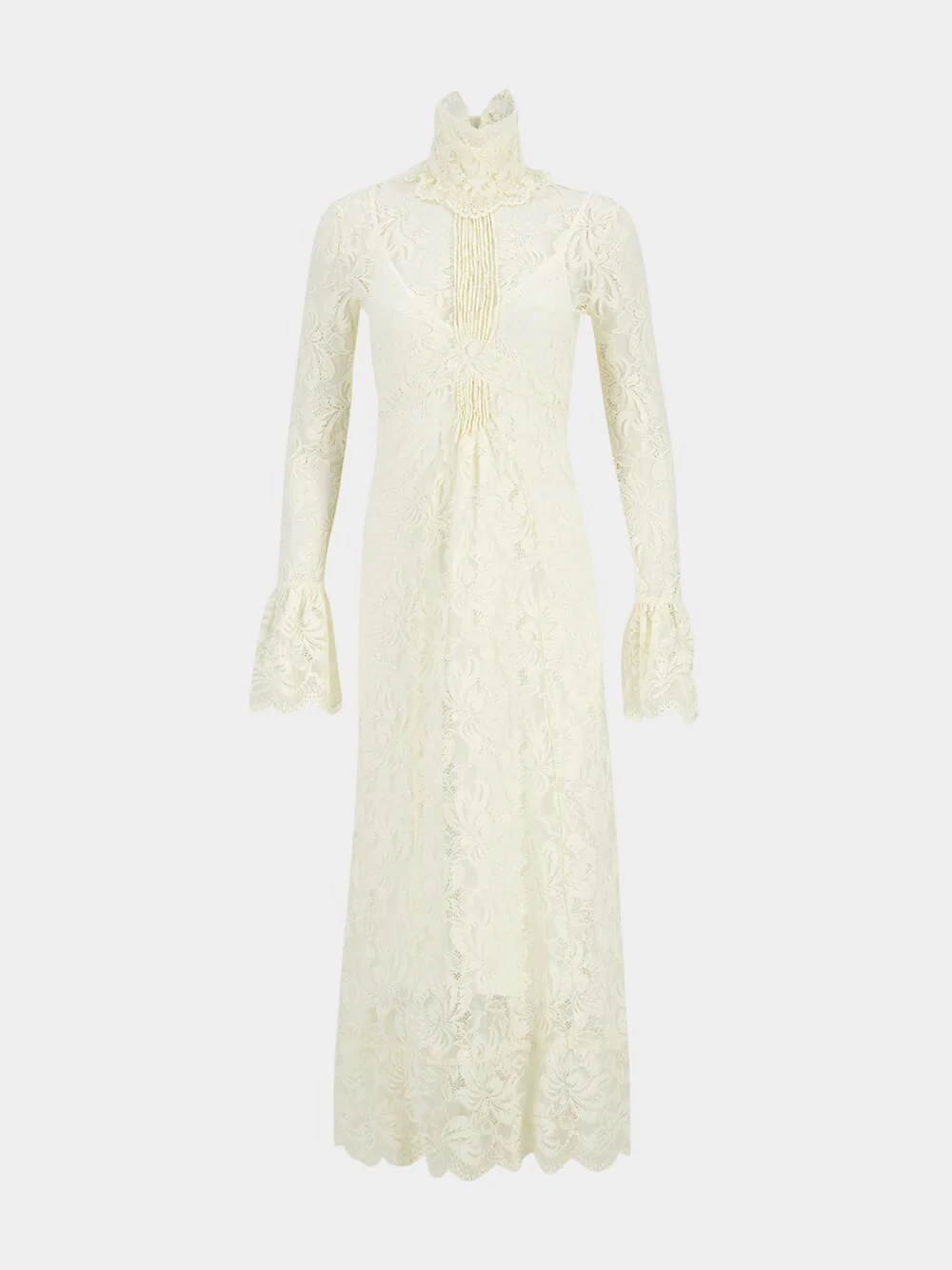 Ivory Layered Lace Maxi Dress