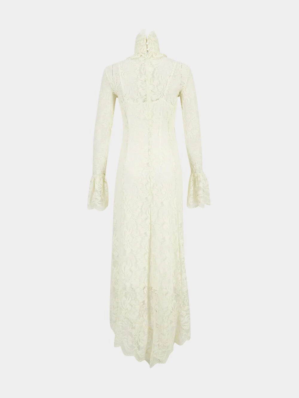 Ivory Layered Lace Maxi Dress - Image 2