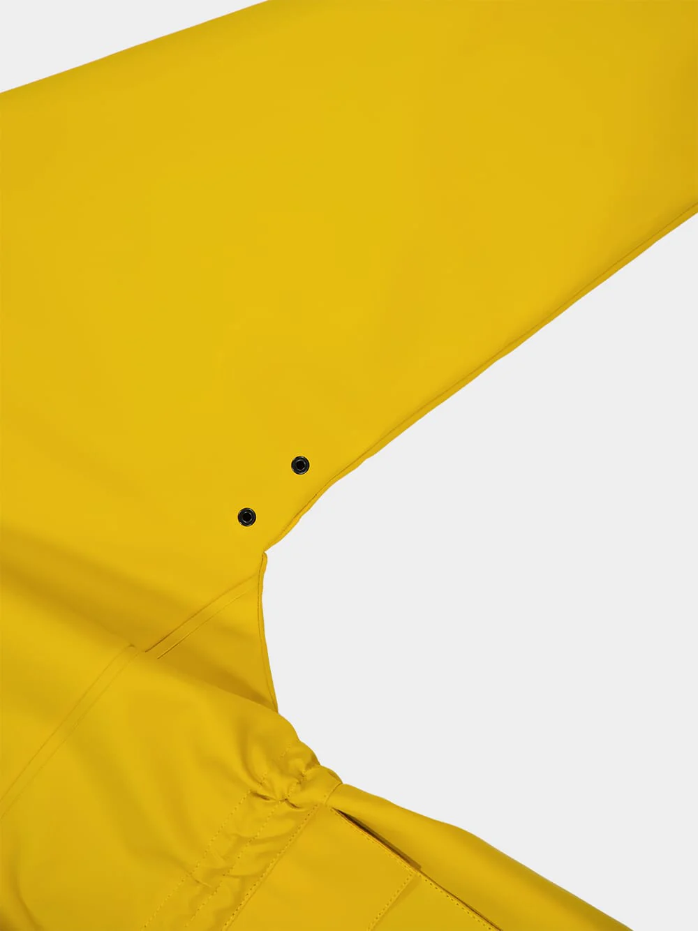 Mustard Yellow Zipped Hooded Raincoat with Waist String - Image 4