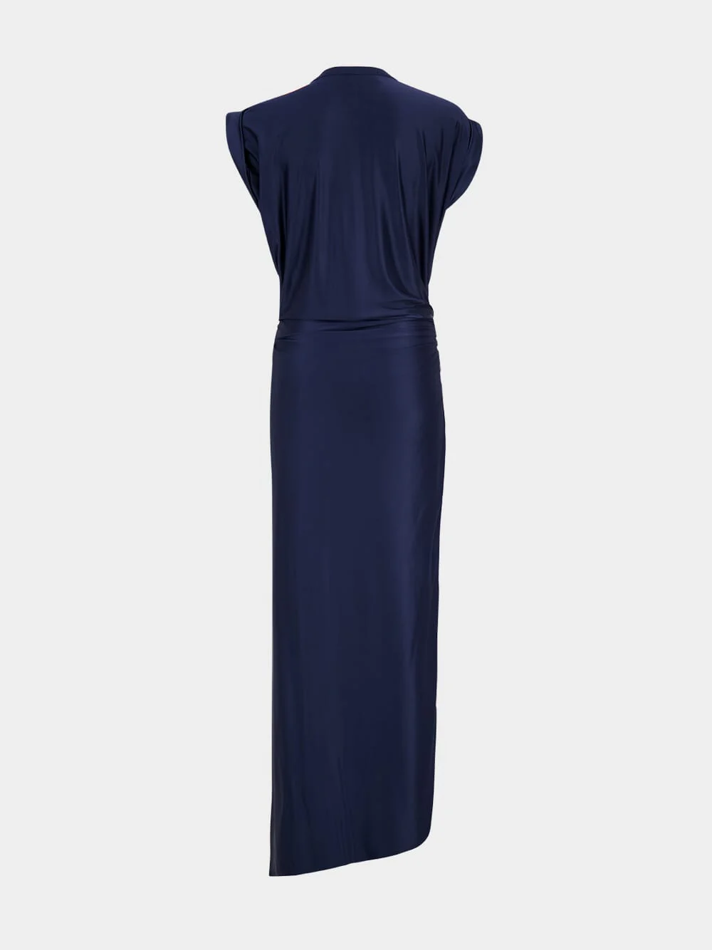 Navy Blue Jersey Midi Dress with Piercing - Image 4