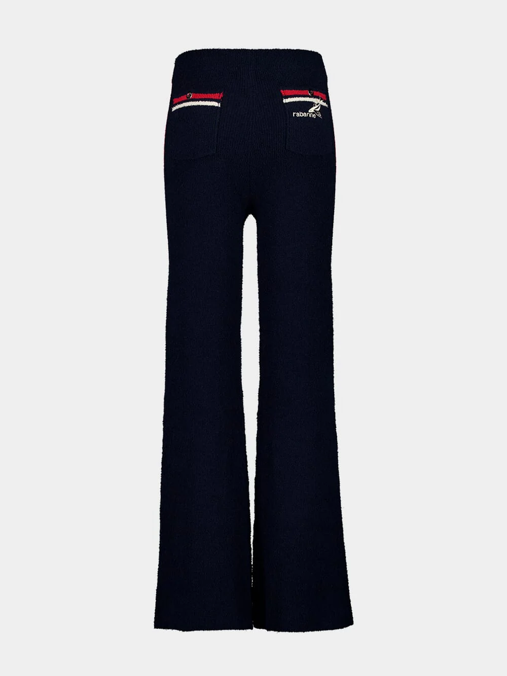 Navy Flare Terry Jersey Trousers - Image 3