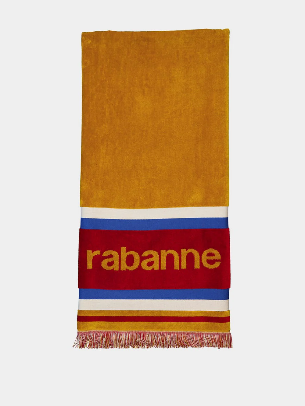Orange Striped Logo Beach Towel