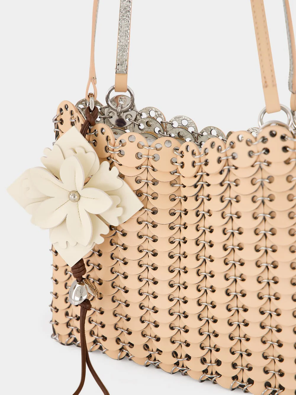 Peach Reversible Leather Shoulder Bag - Image 7