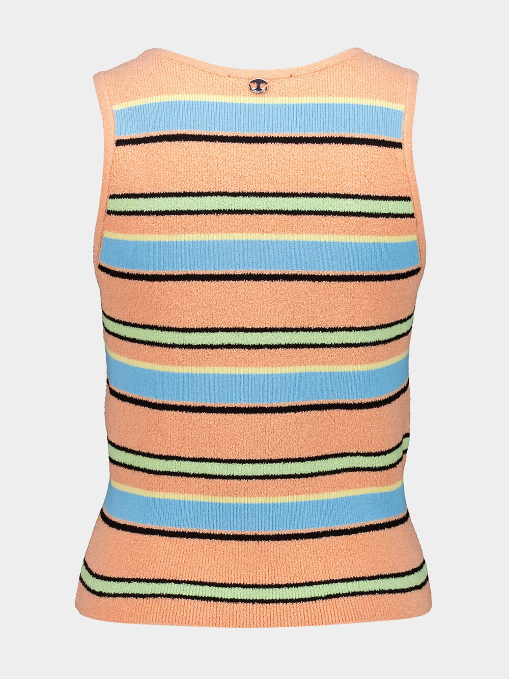 Peach Striped Terry Cotton Sleeveless Top - Image 2
