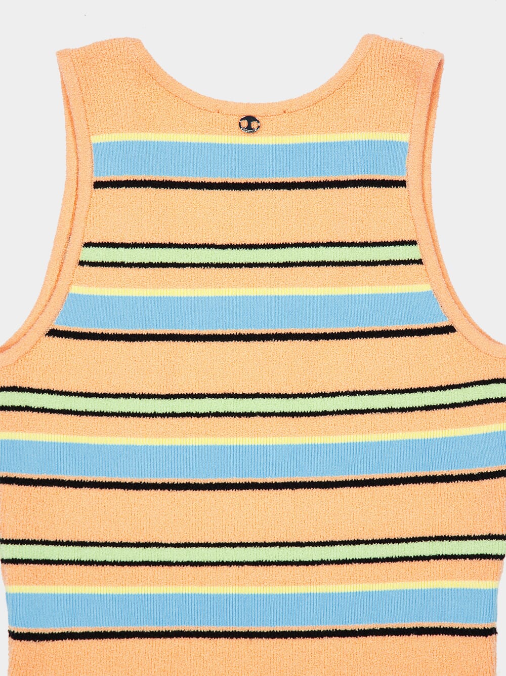 Peach Striped Terry Cotton Sleeveless Top - Image 4