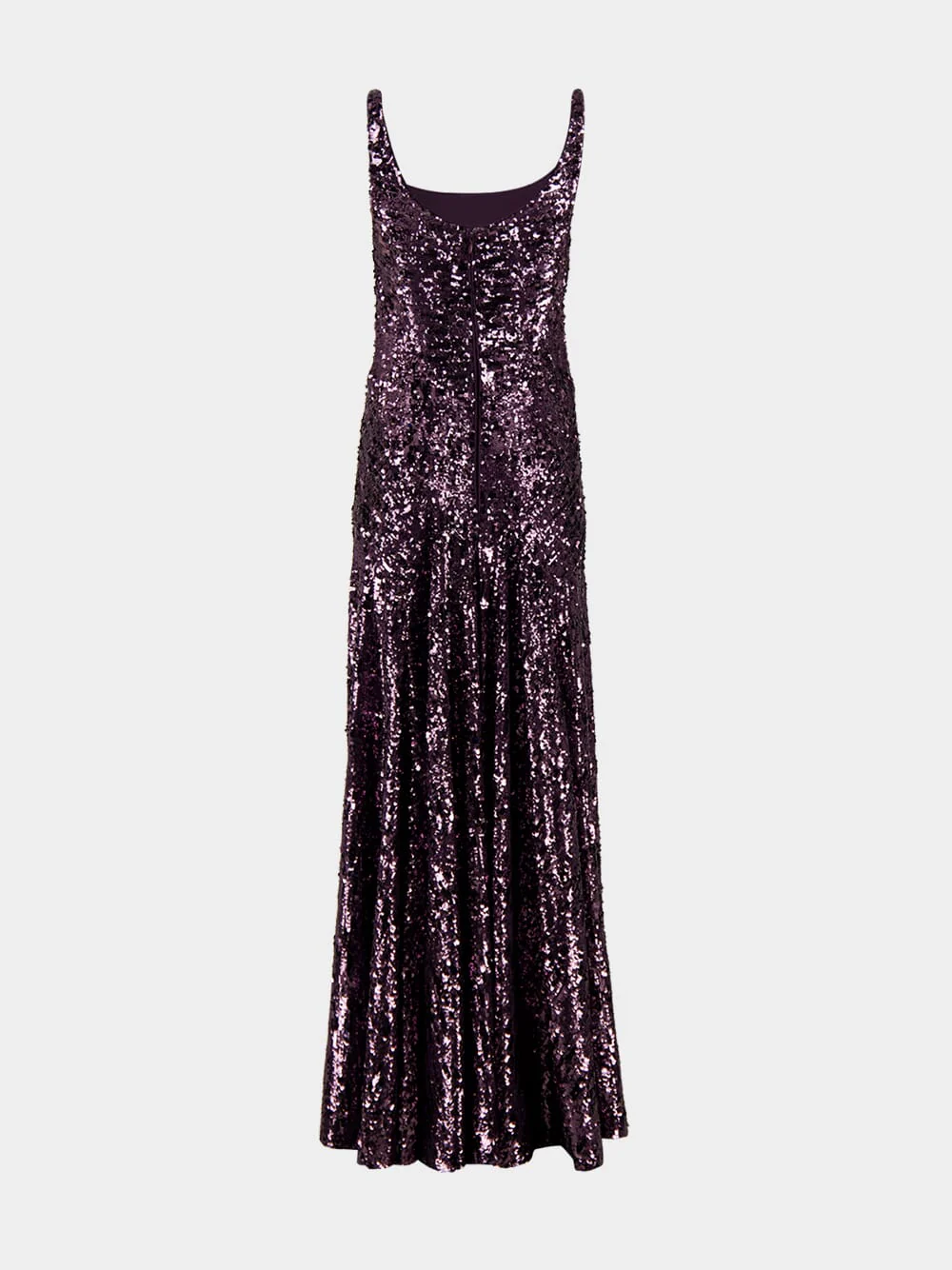 Plum Gown Sequin Dress - Image 4