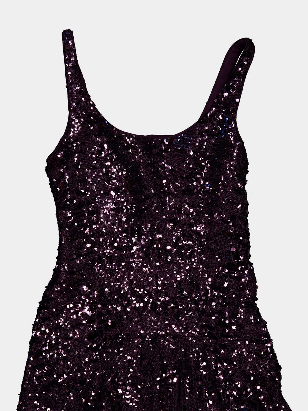 Plum Gown Sequin Dress - Image 5