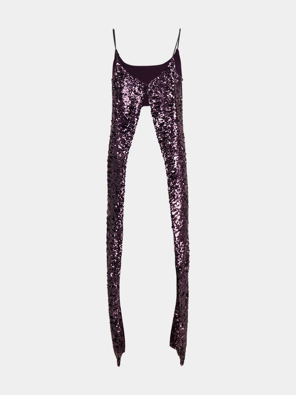 Plum Sequin Sleeveless Top - Image 3
