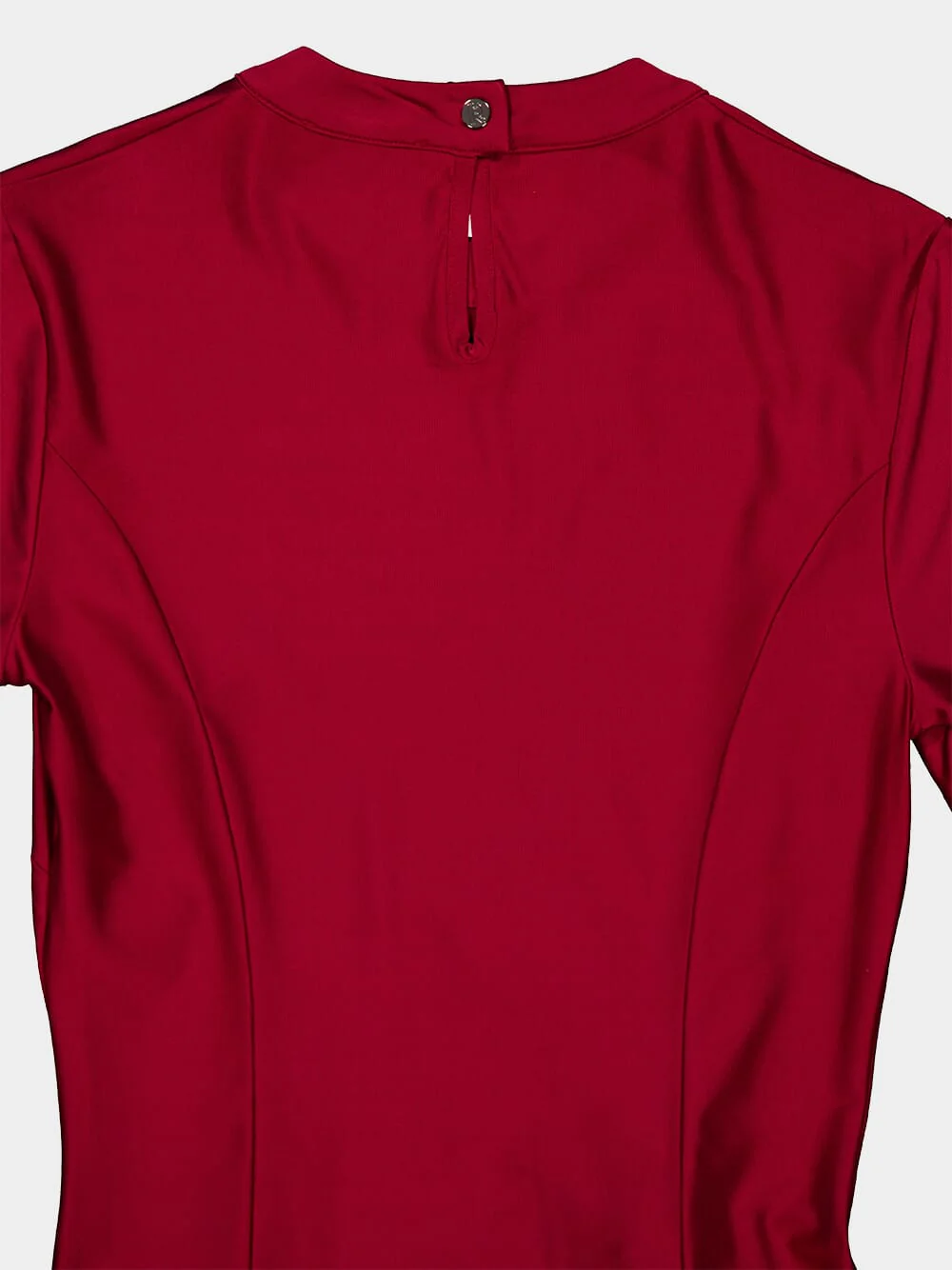 Red Draped Long Dress in Jersey - Image 5