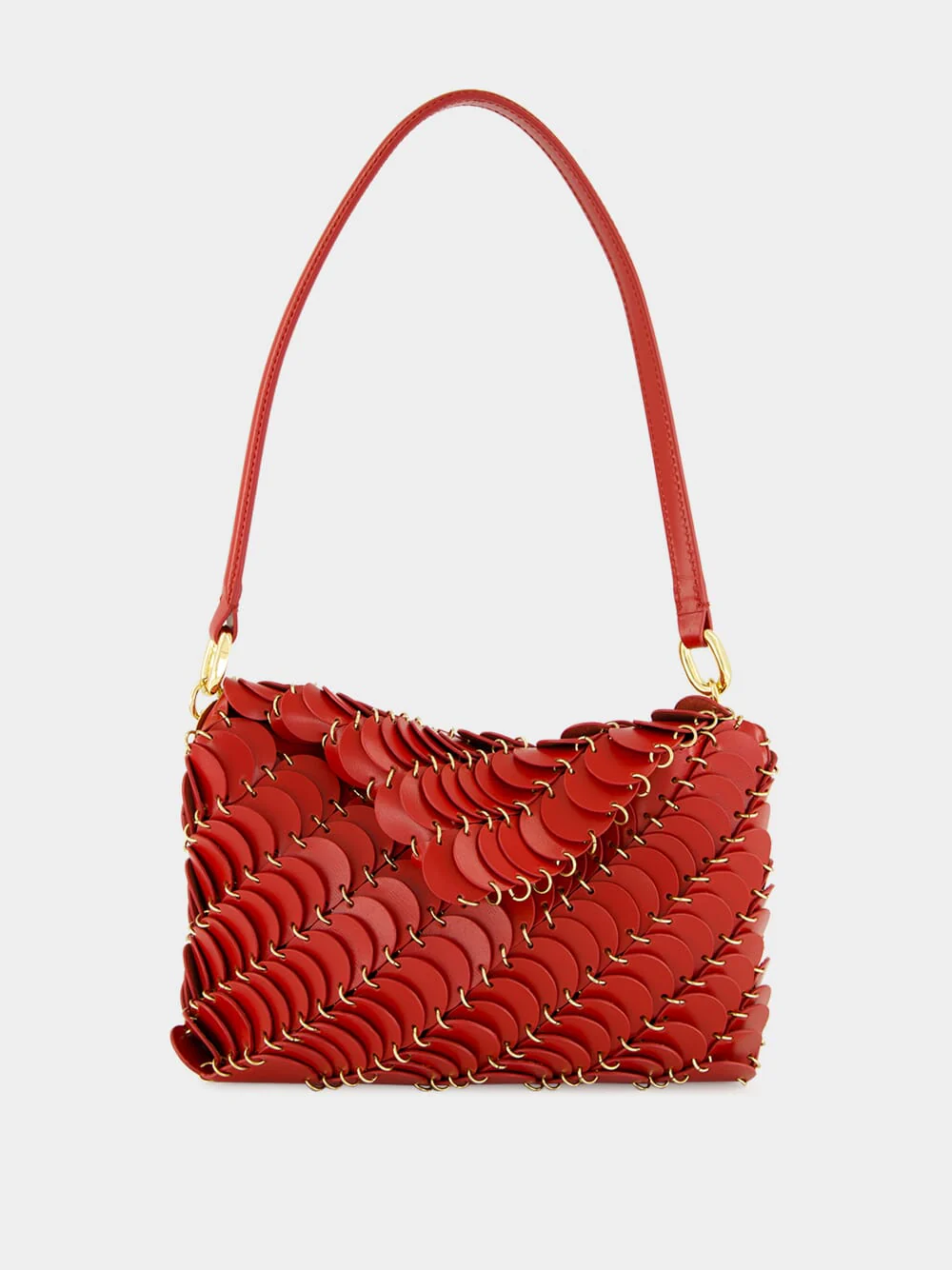Red Paco Leather Disc Bag