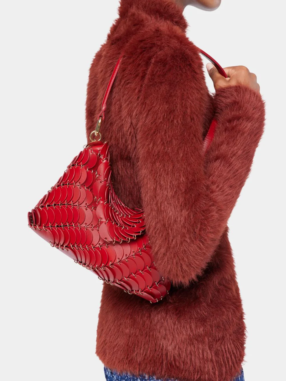 Red Paco Leather Disc Bag - Image 4