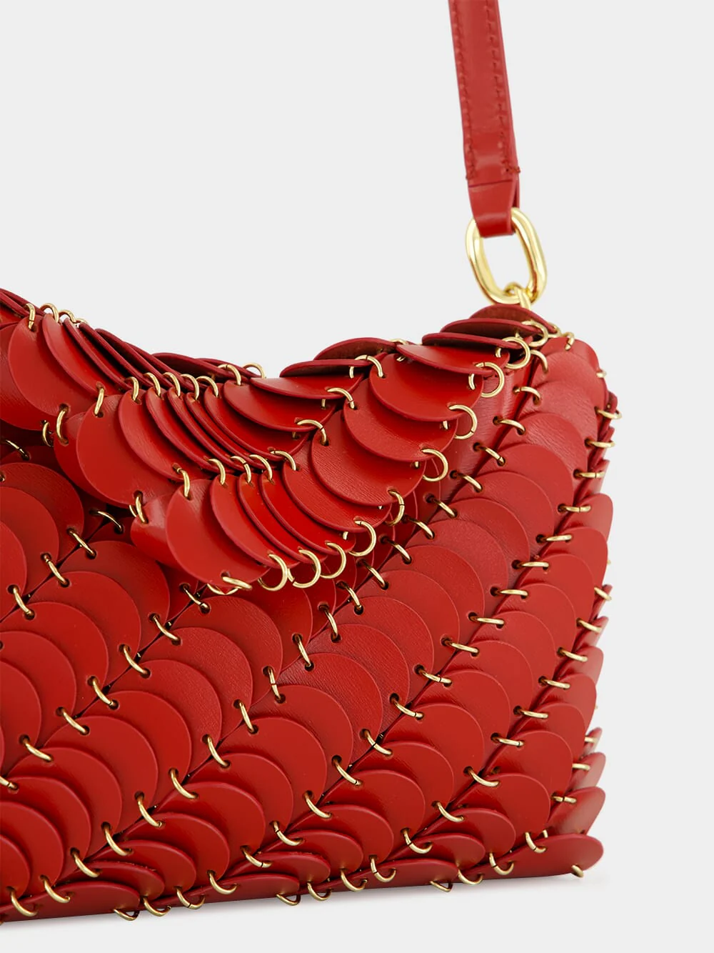 Red Paco Leather Disc Bag - Image 7
