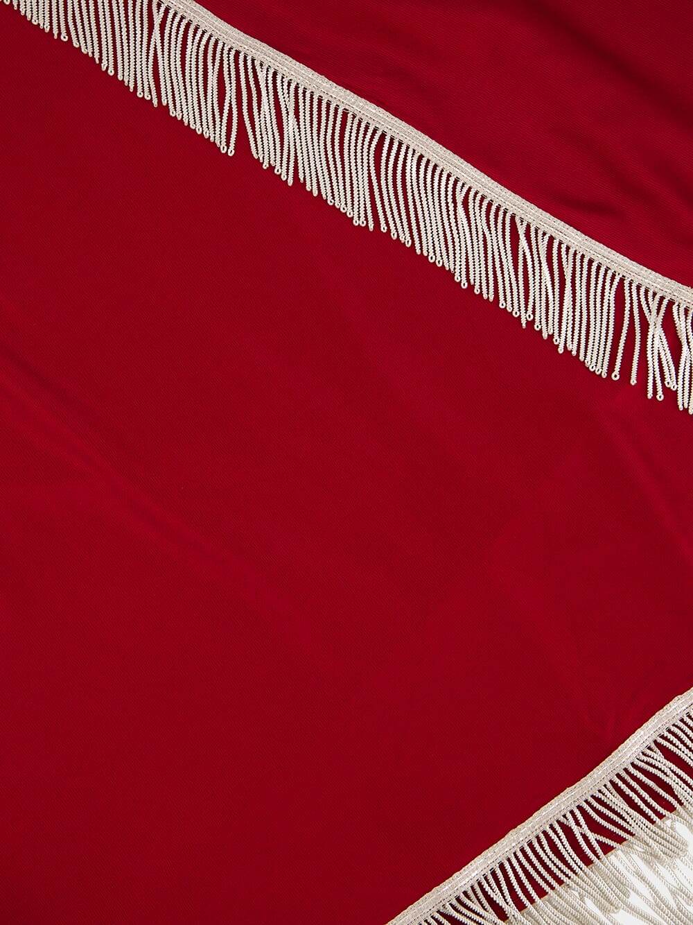 Ruby Red Draped Jersey Midi Skirt - Image 4
