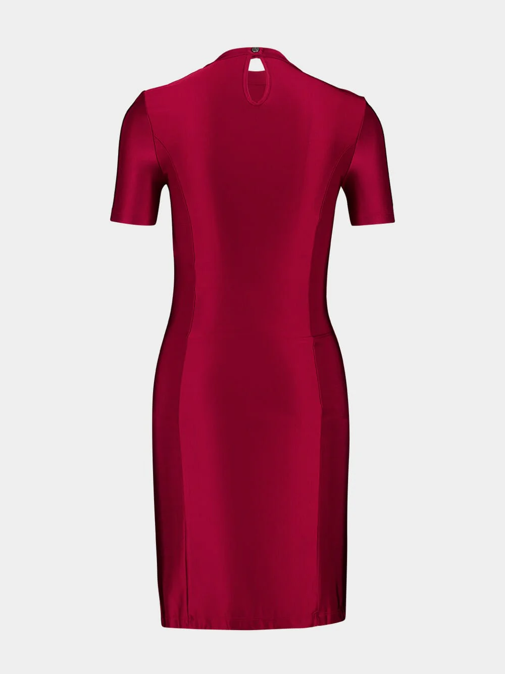 Ruby Red Draped Jersey Mini Dress - Image 3