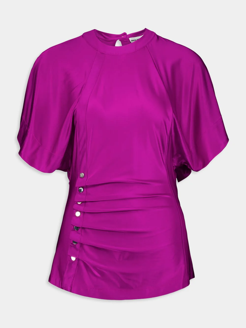 Ruched Satin-Jersey Top