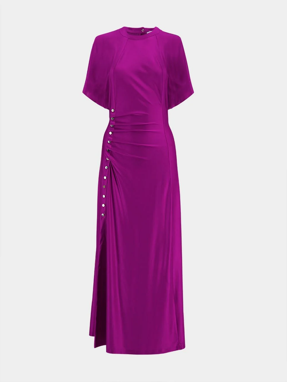 Satin Finish Long Draped Dress - Image 2
