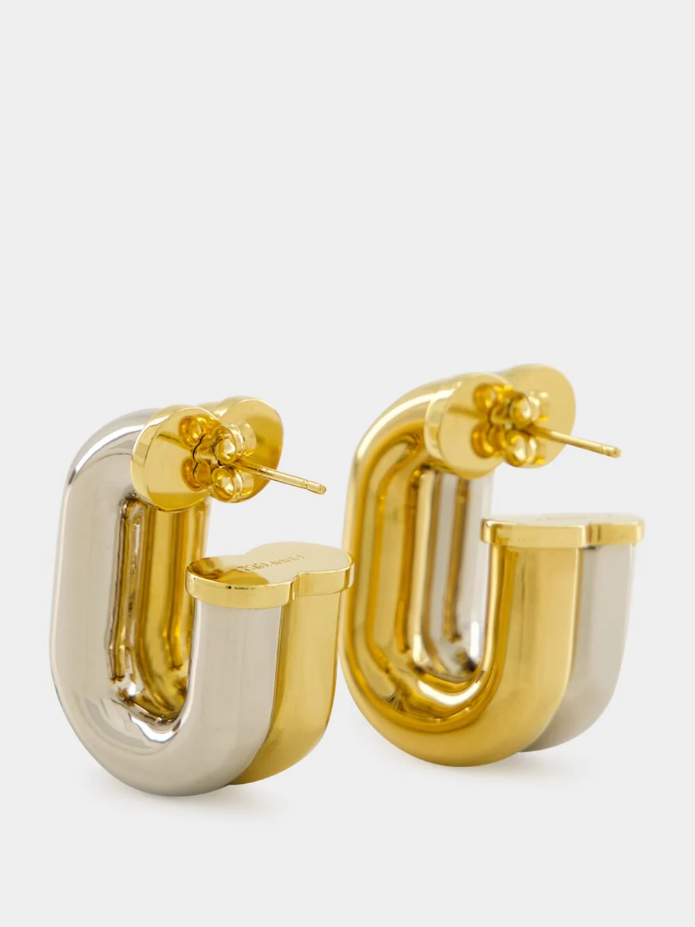 Silver and Gold XL Link Earrings - Image 3