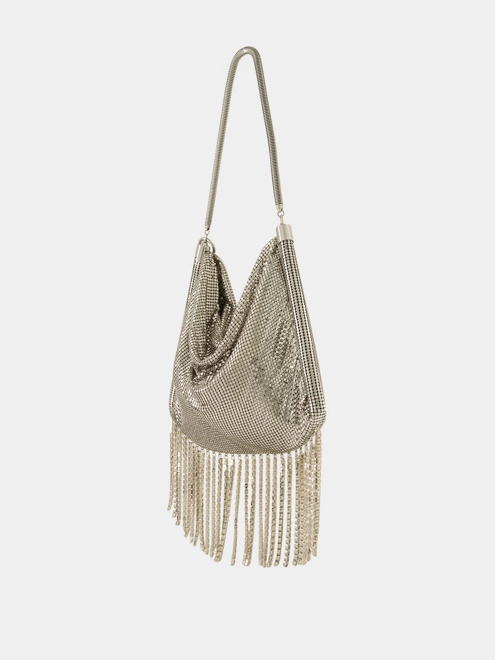 Silver Crystal Fringe Handbag - Image 4