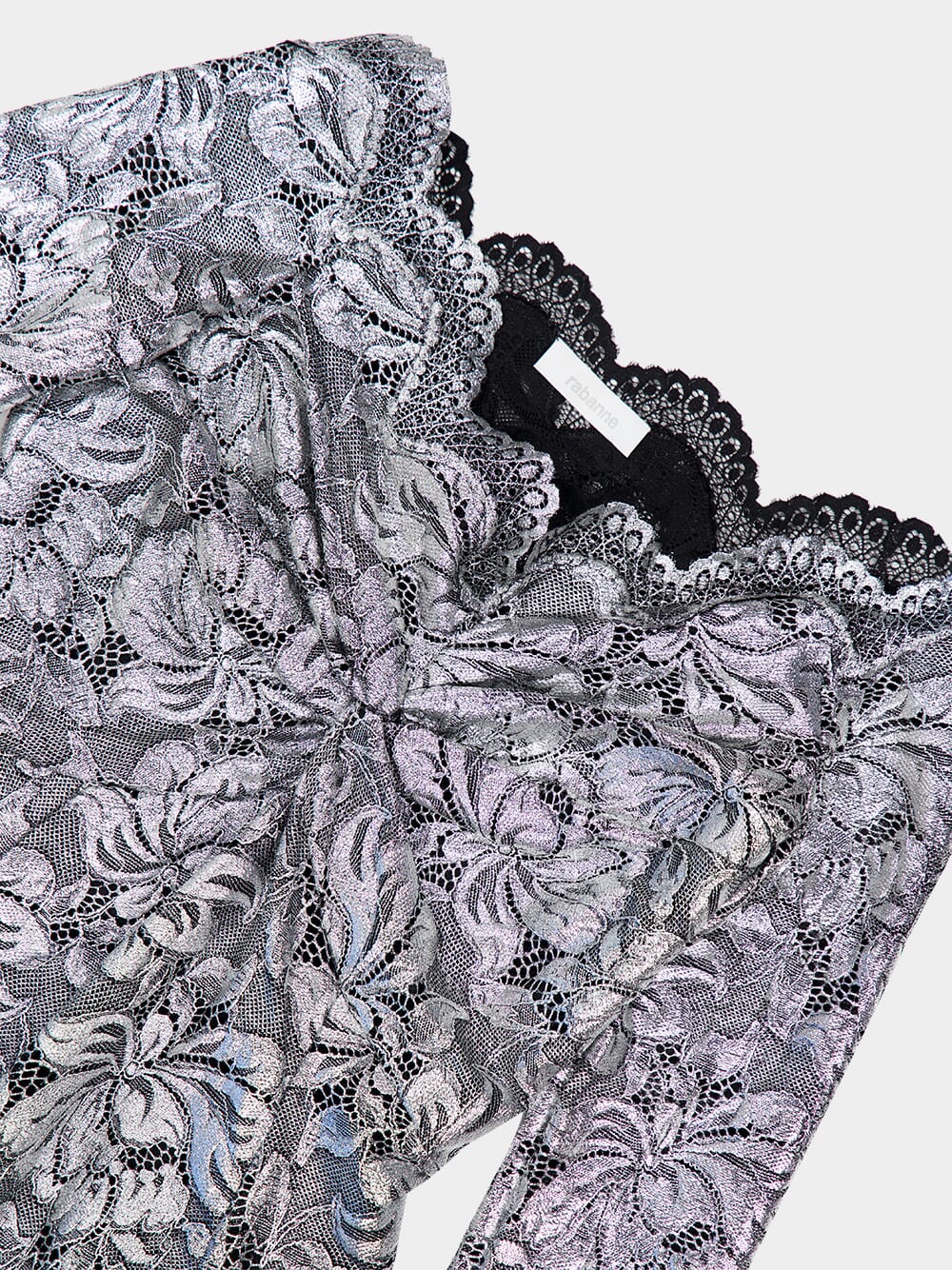 Silver Foil Lace Long Dress - Image 5