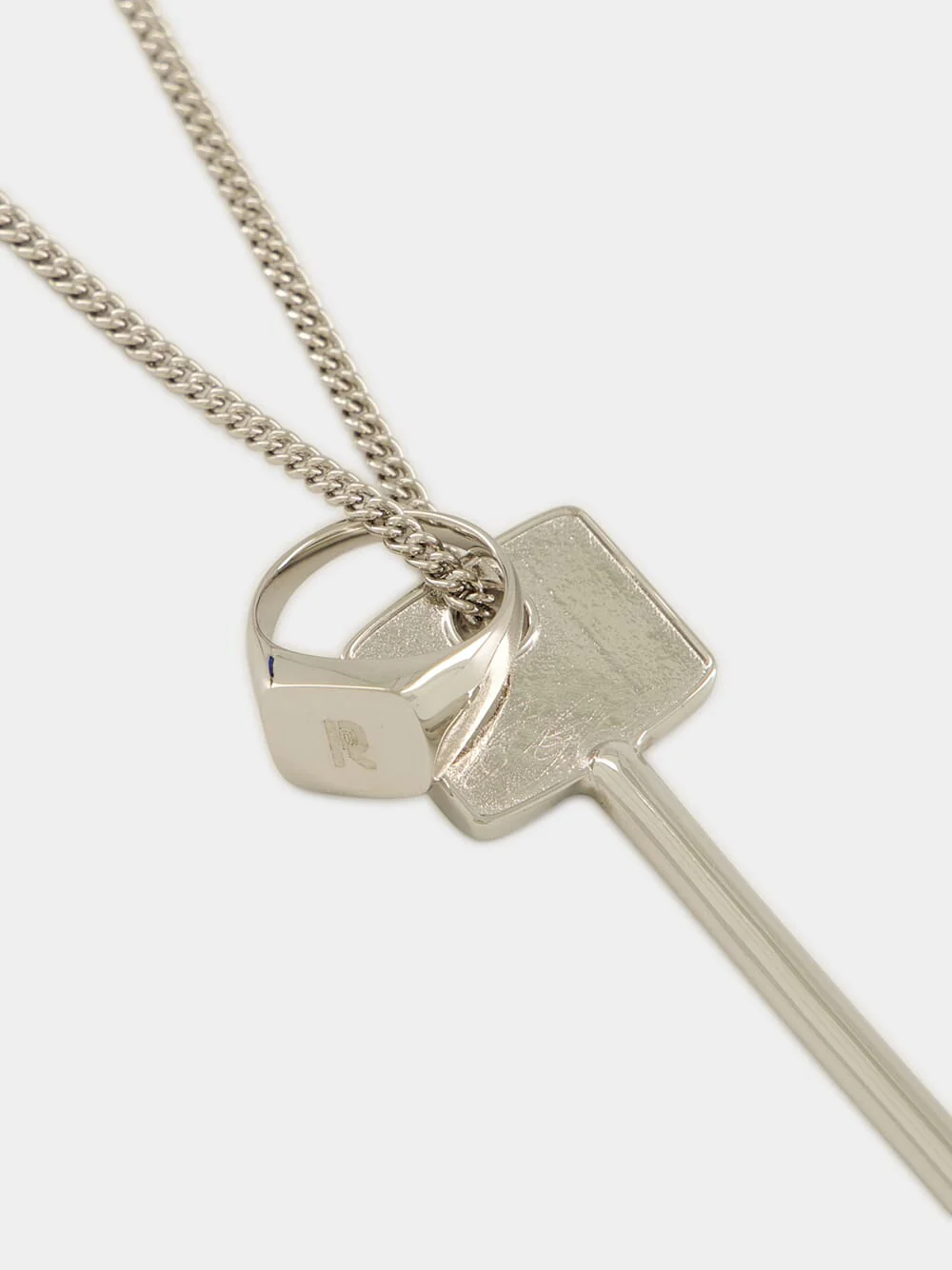 Silver Key Pendant Necklace - Image 3