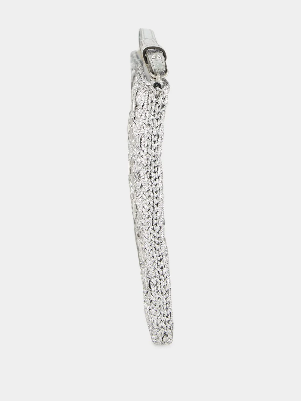 Silver Lurex Raffia Disc Pouch - Image 4