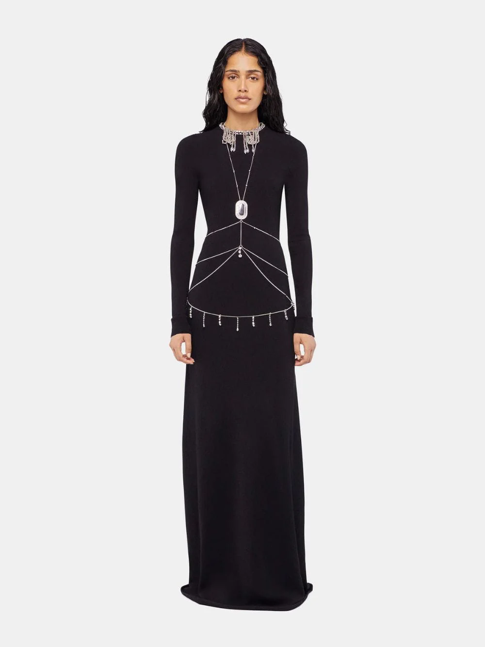 Silver Rhinestone Body Chain - Image 2