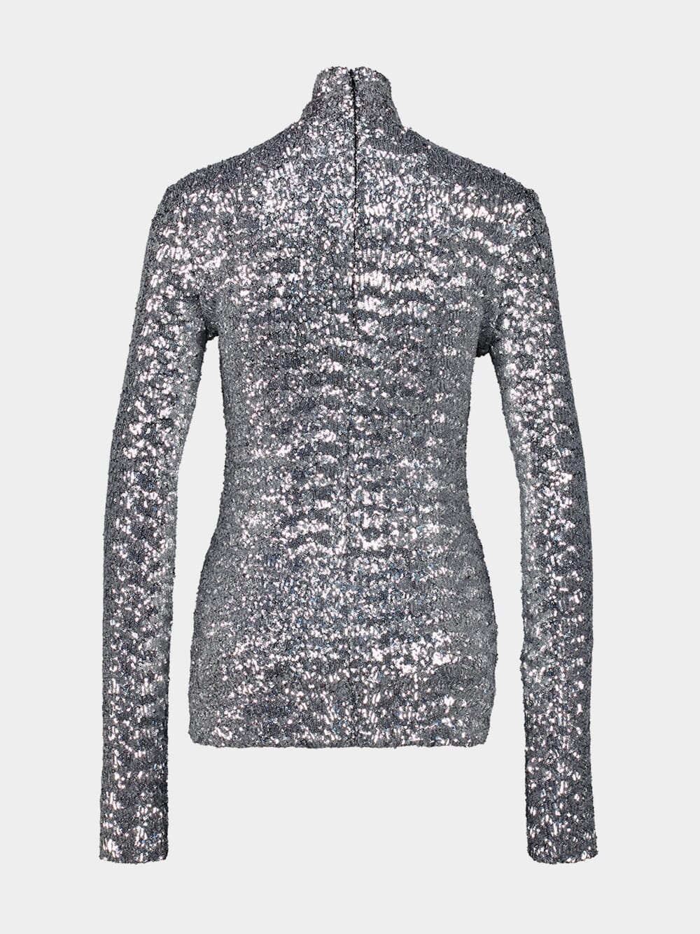Silver Sequin Turtle-Neck Top - Image 3