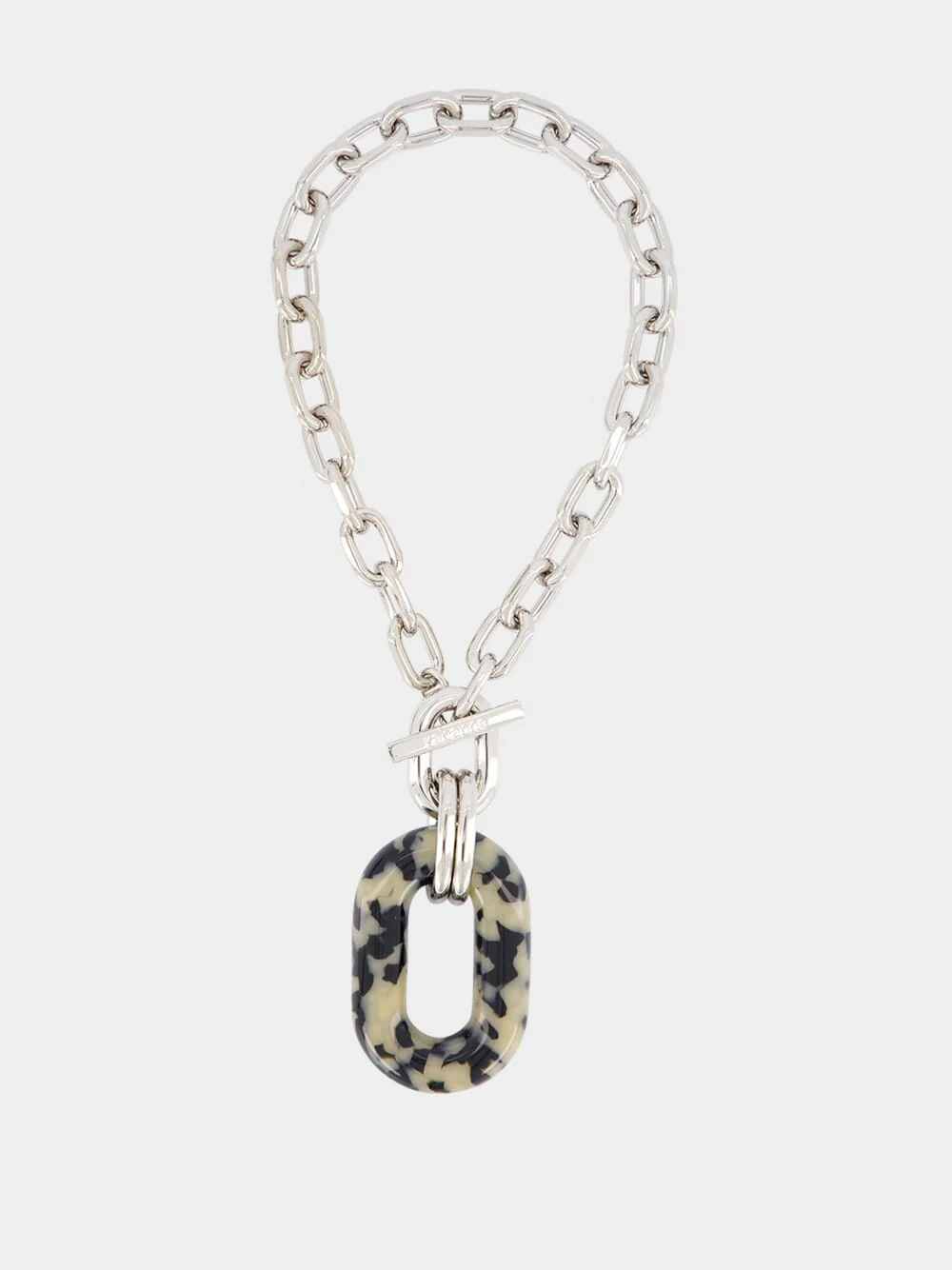 Silver XL Link Necklace with Resin Pendant - Image 2