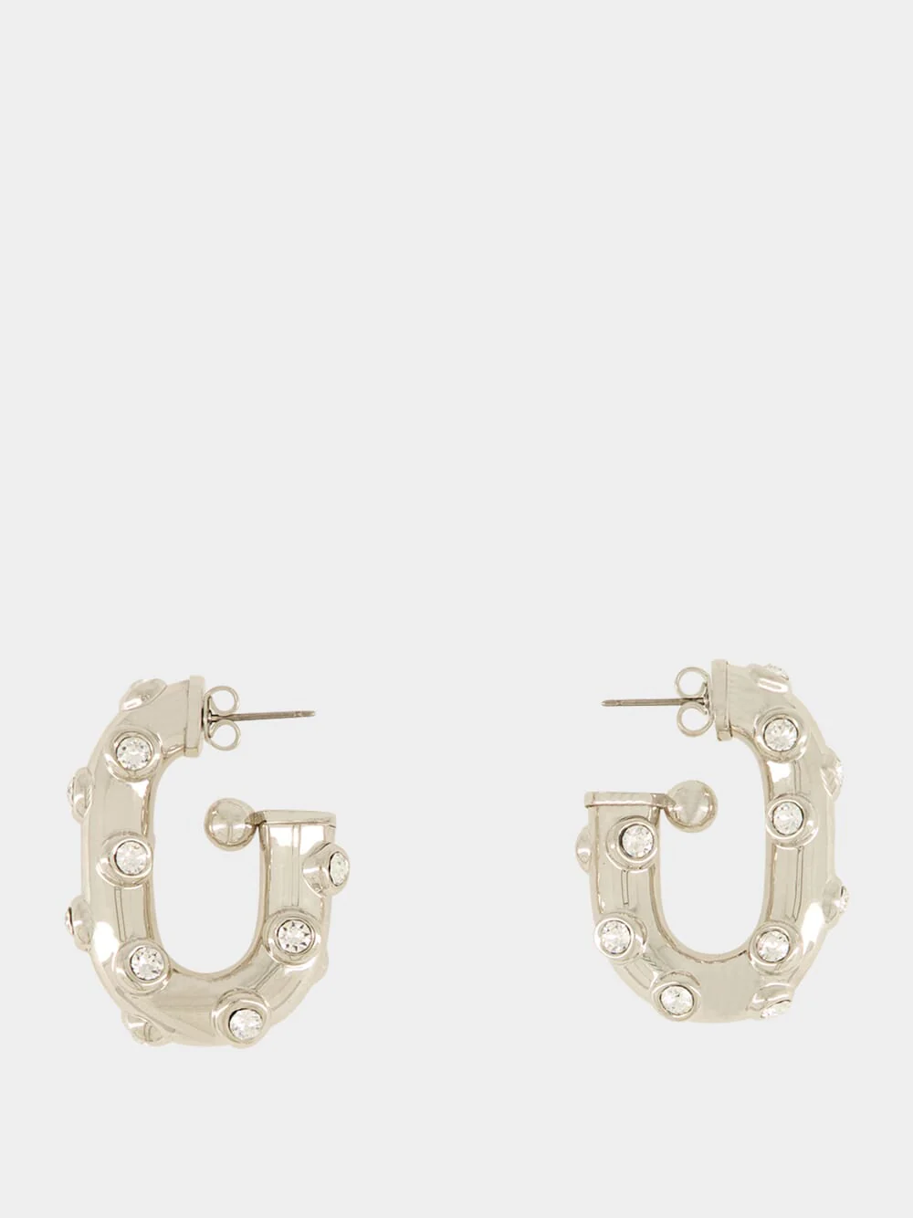 Silver XL Link Rhinestone Earrings - Image 3