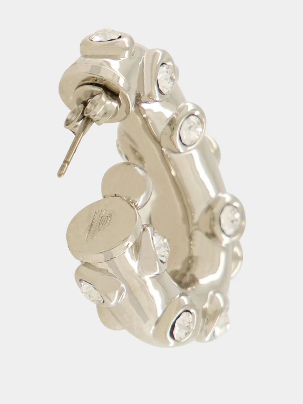 Silver XL Link Rhinestone Earrings - Image 4