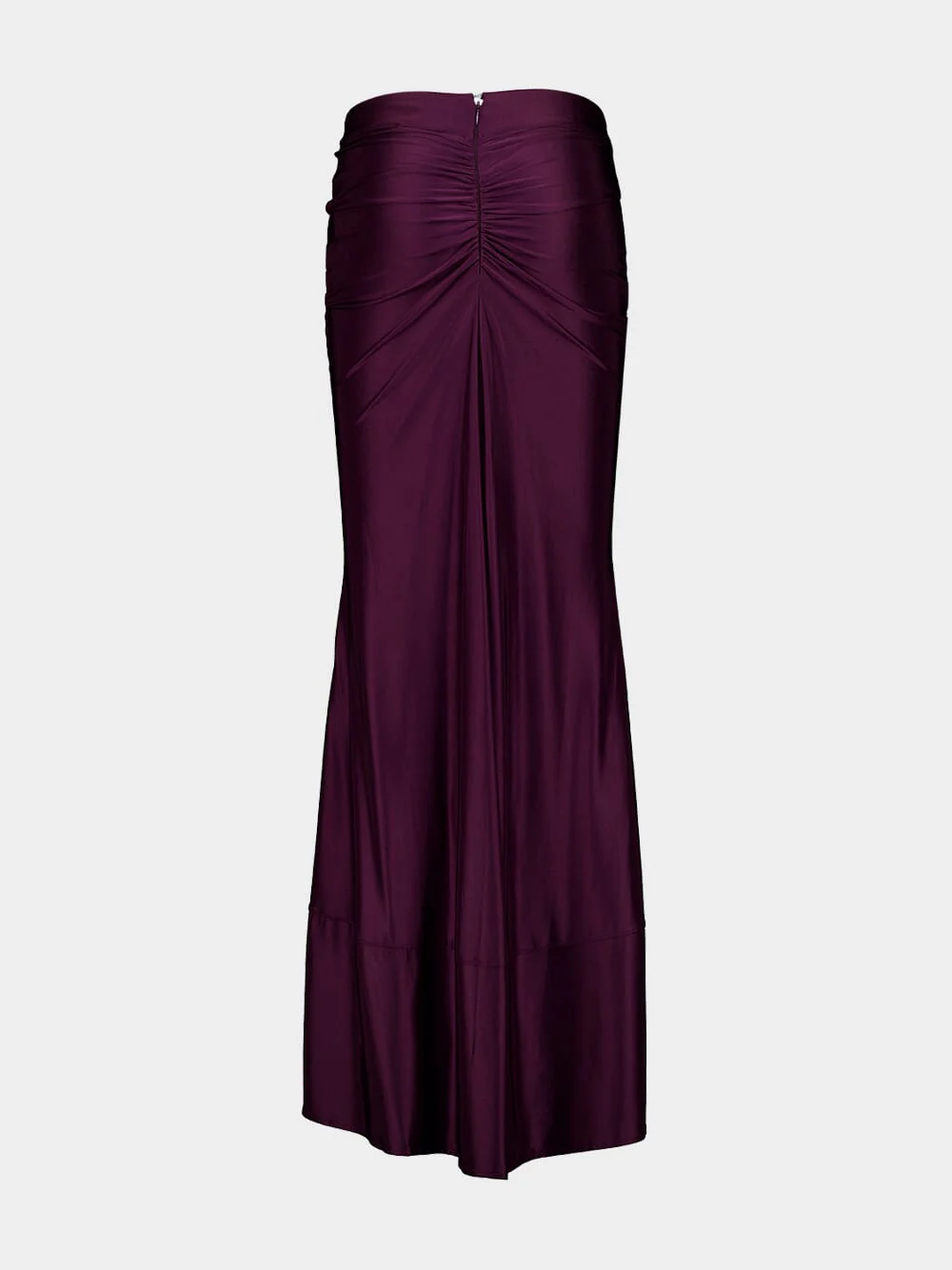 Magenta Ruched Viscose Maxi Skirt - Image 2
