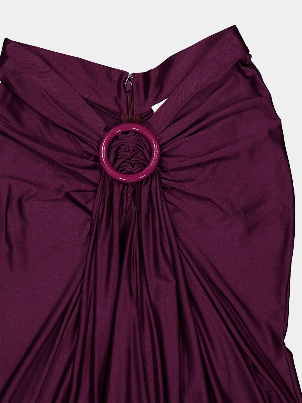 Magenta Ruched Viscose Maxi Skirt - Image 3